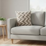 Coussin en Laine Tissé à la Main – Motif Chevron