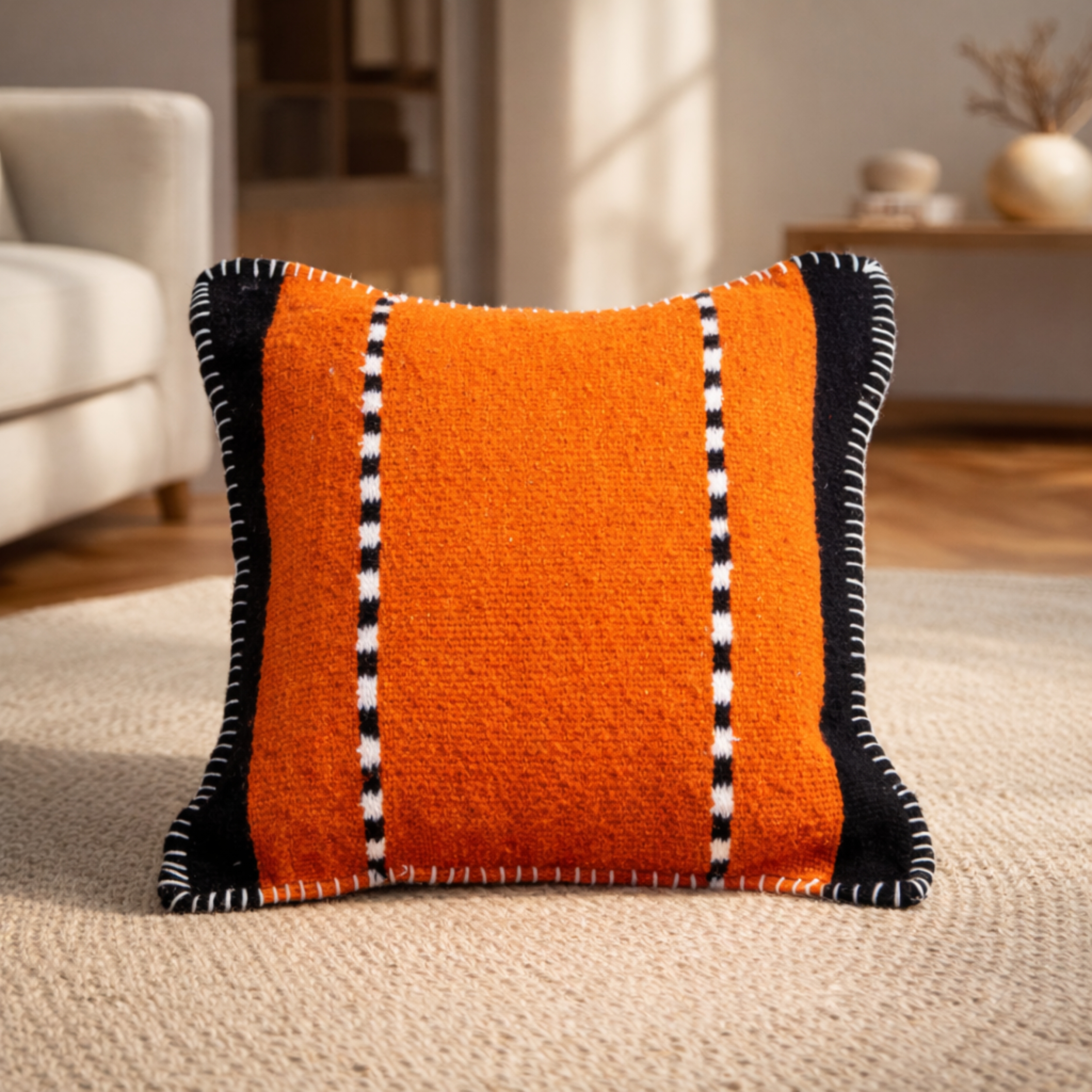 Coussin Atlas Saffran – Fait Main – Image 3