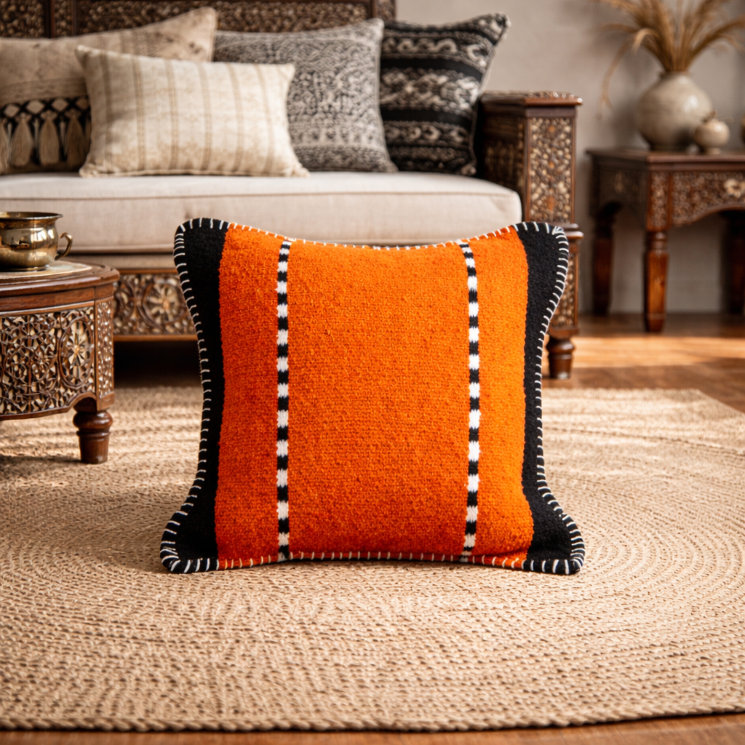 Coussin Atlas Saffran – Fait Main – Image 2