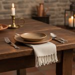 Serviette de table en coton tissé à la main