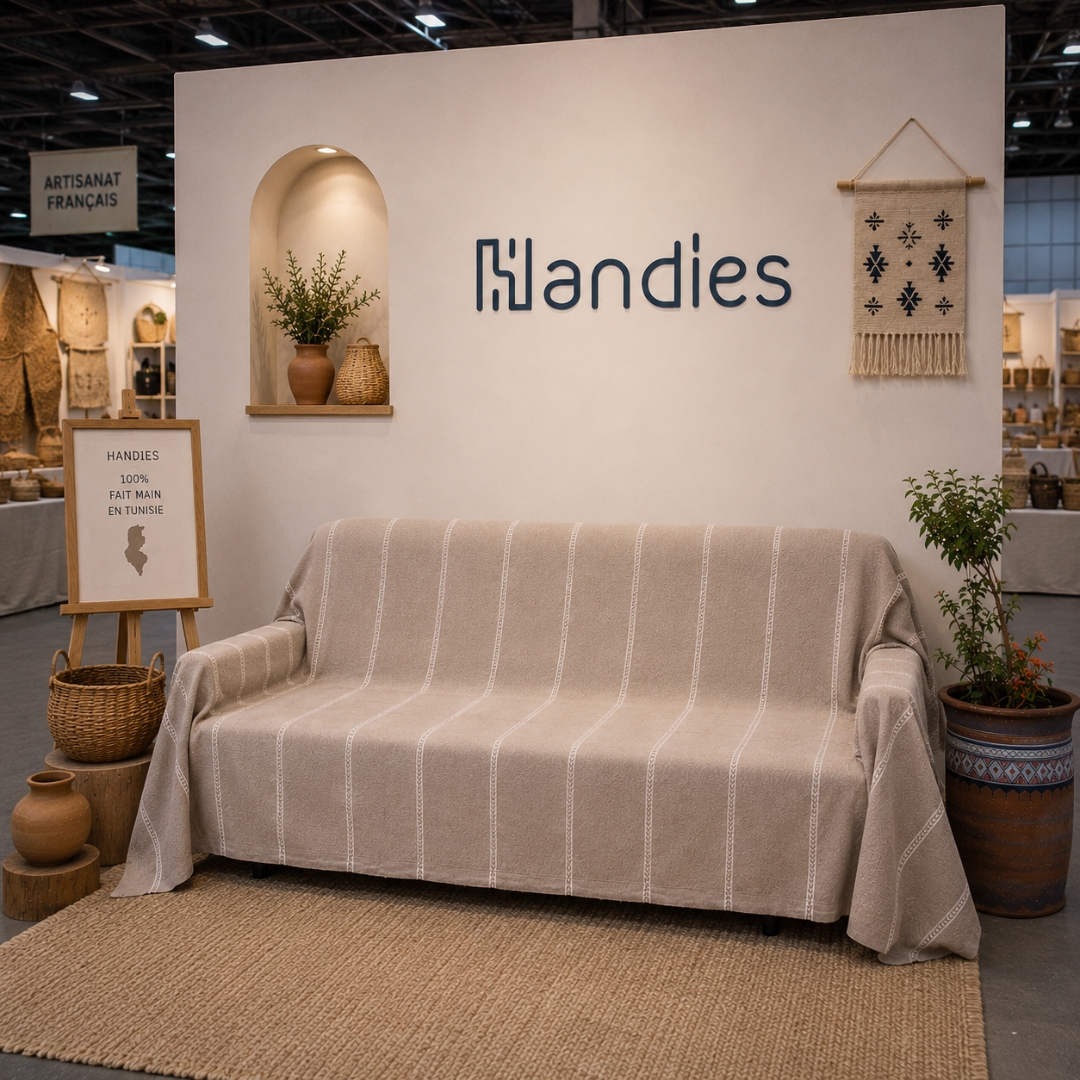 Jeté de canapé « Sélène Natural” 200×300 cm – Fait Main