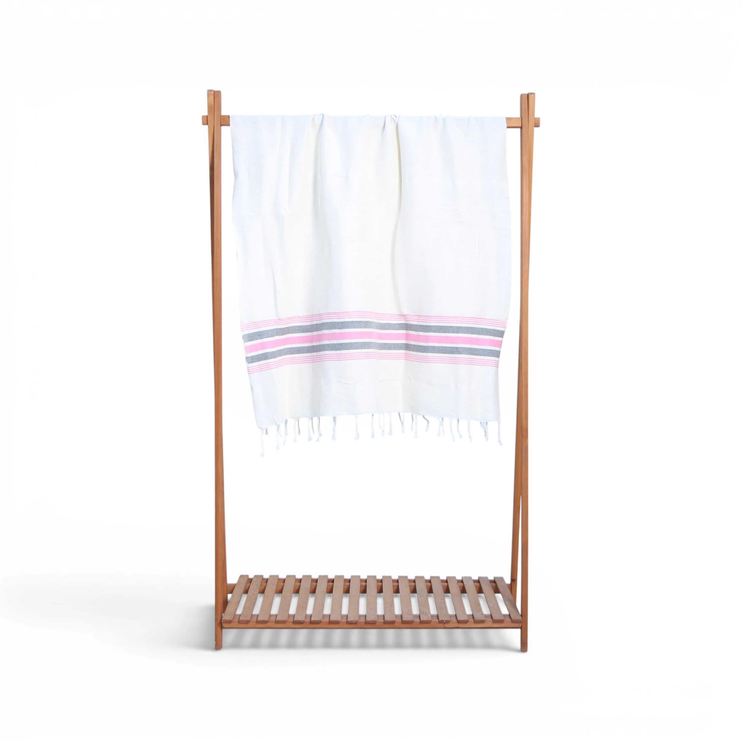 Fouta Coton Rose & Gris – Élégance et Polyvalence au Quotidien