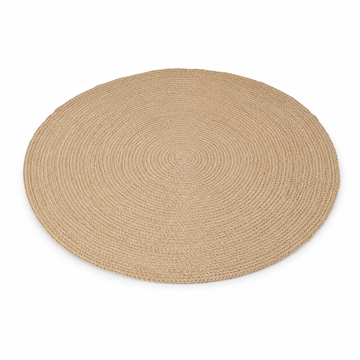 Tapis Rond Oasis en Jute Naturelle Noué à la Main