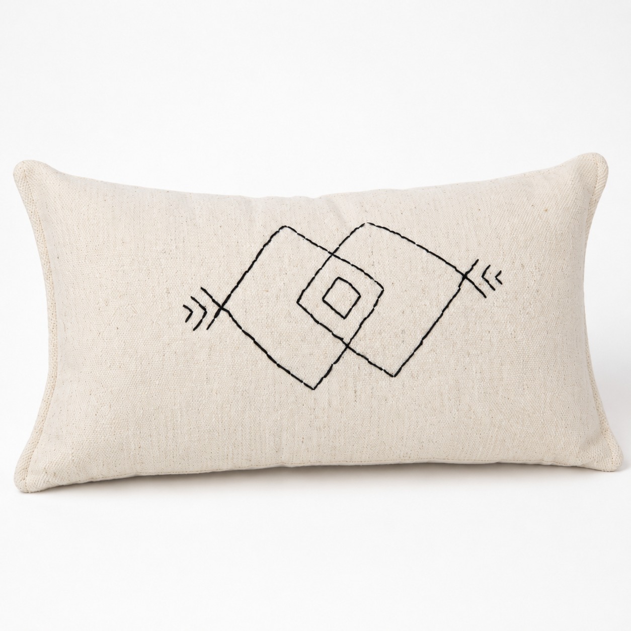 Coussin Nomade Ivoire Brodé Main