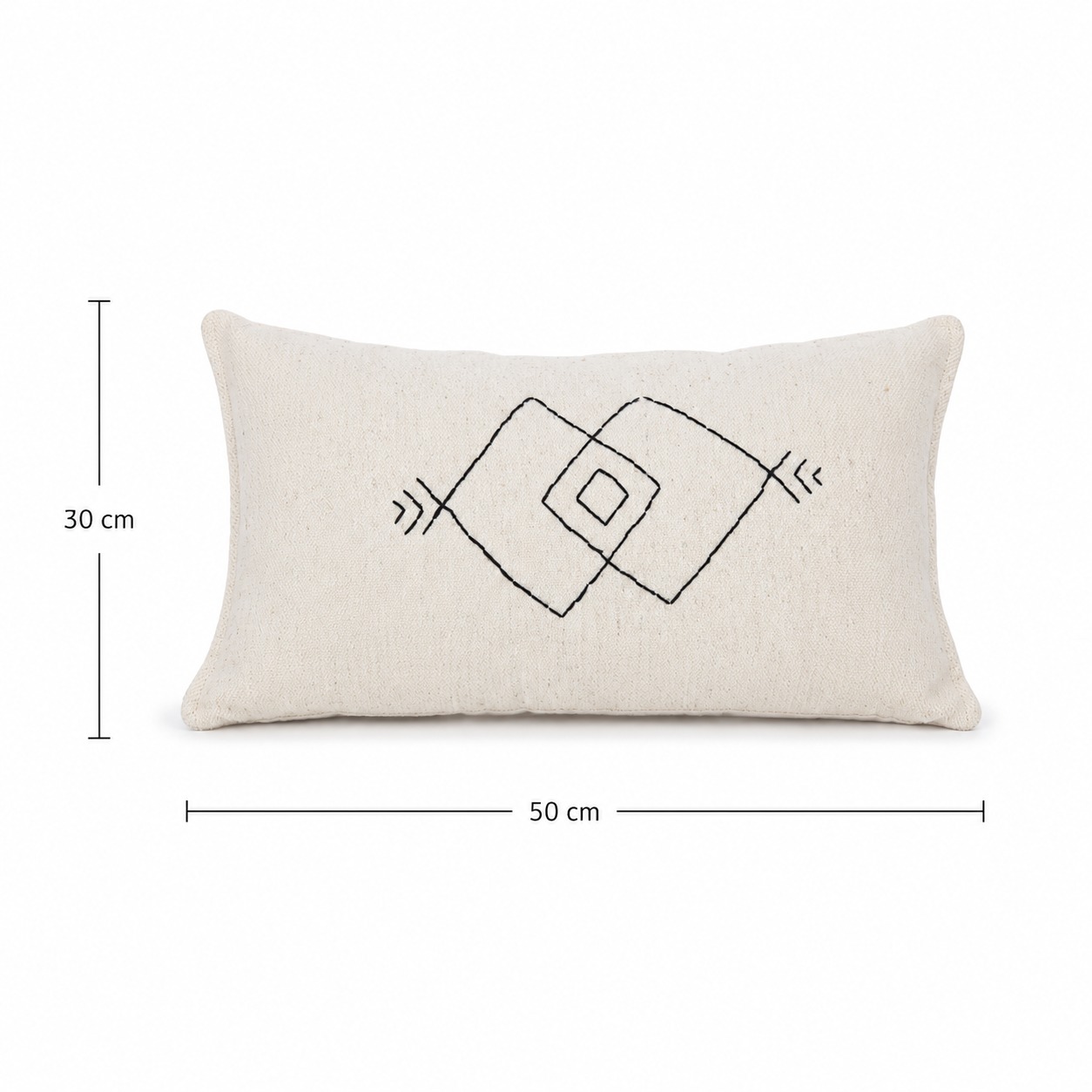 Coussin Nomade Ivoire Brodé Main – Image 3